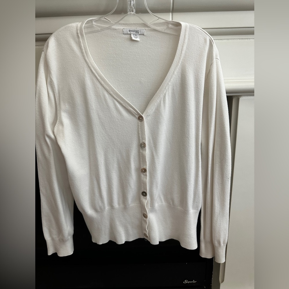 Dress Barn White Cardigan
